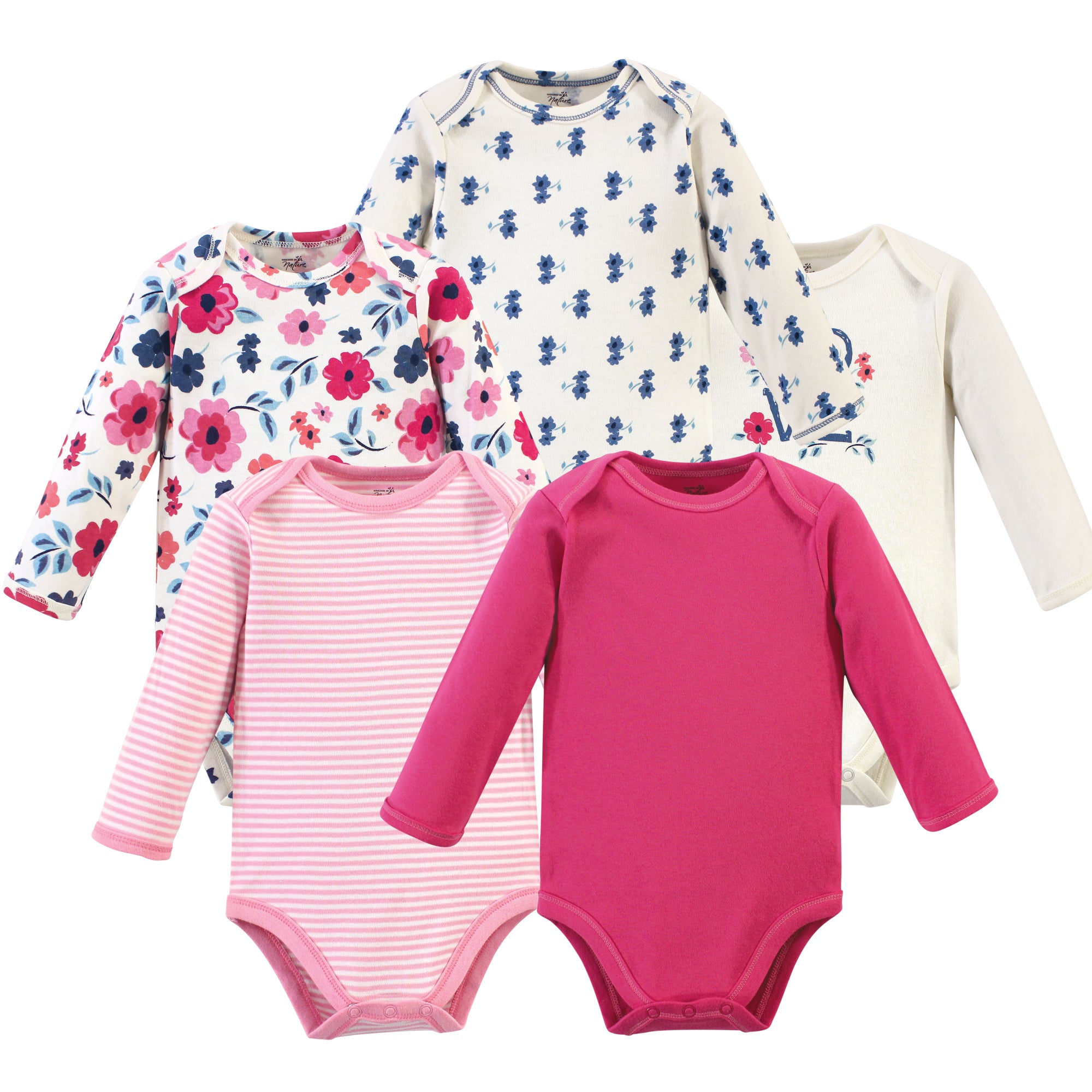 Girls Organic Long Sleeve Bodysuits, Blossom Meadow