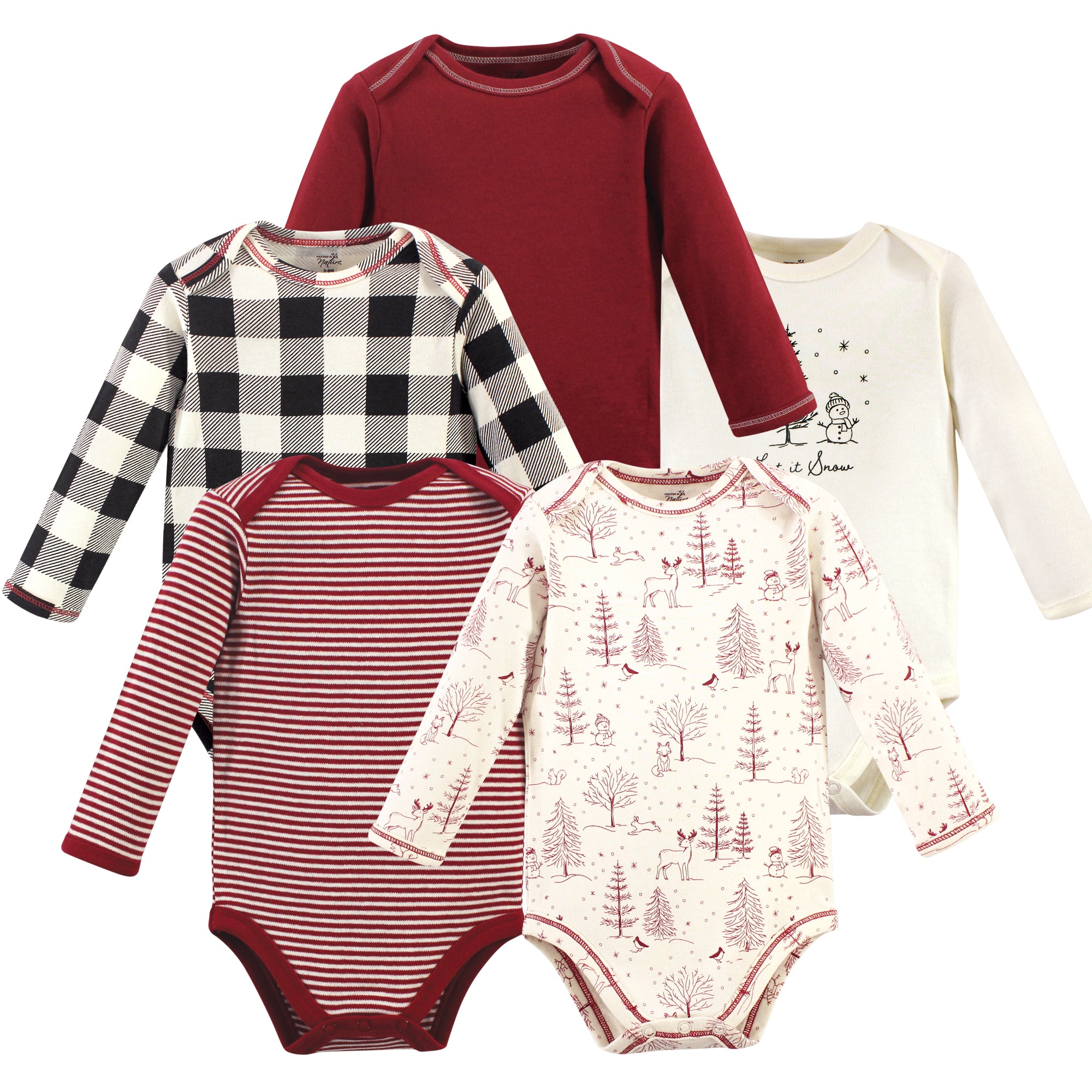 Unisex Organic Long Sleeve Bodysuits, Snowy Forest