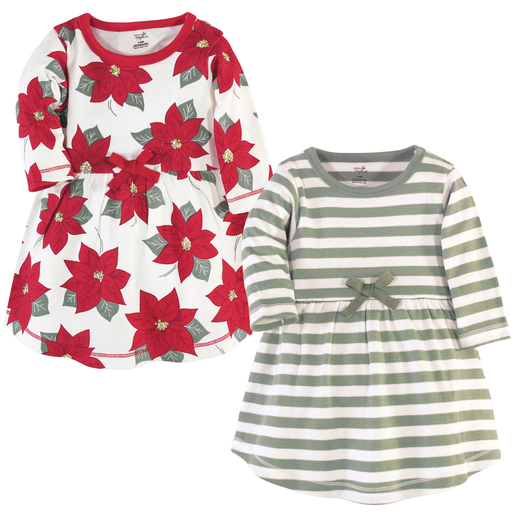 Girls Organic Dresses Set, Holiday Crimson