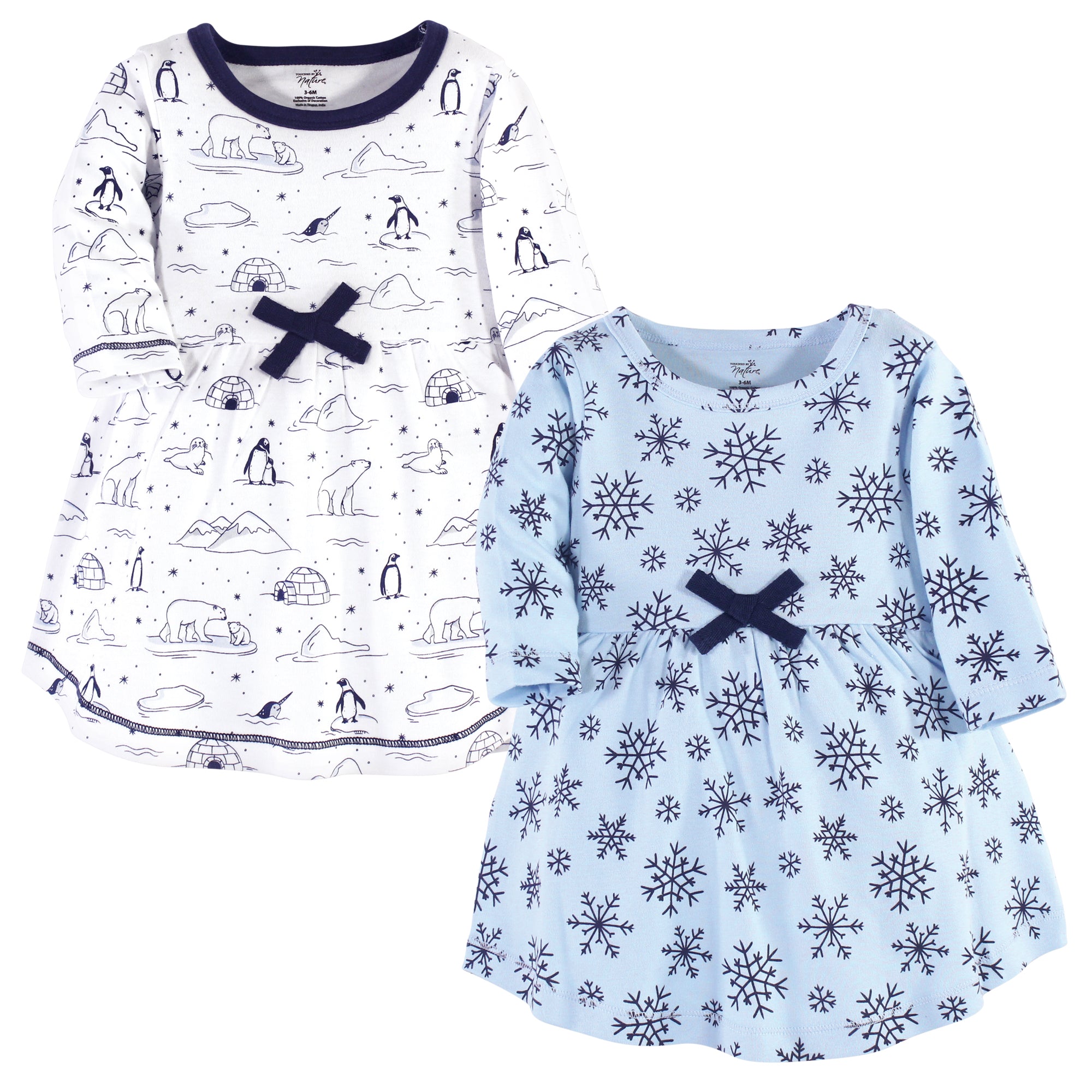 Girls Organic Dresses Set, Glacial White