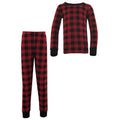 Unisex Organic Snug Fit Pajama Set, Rustic Red Check