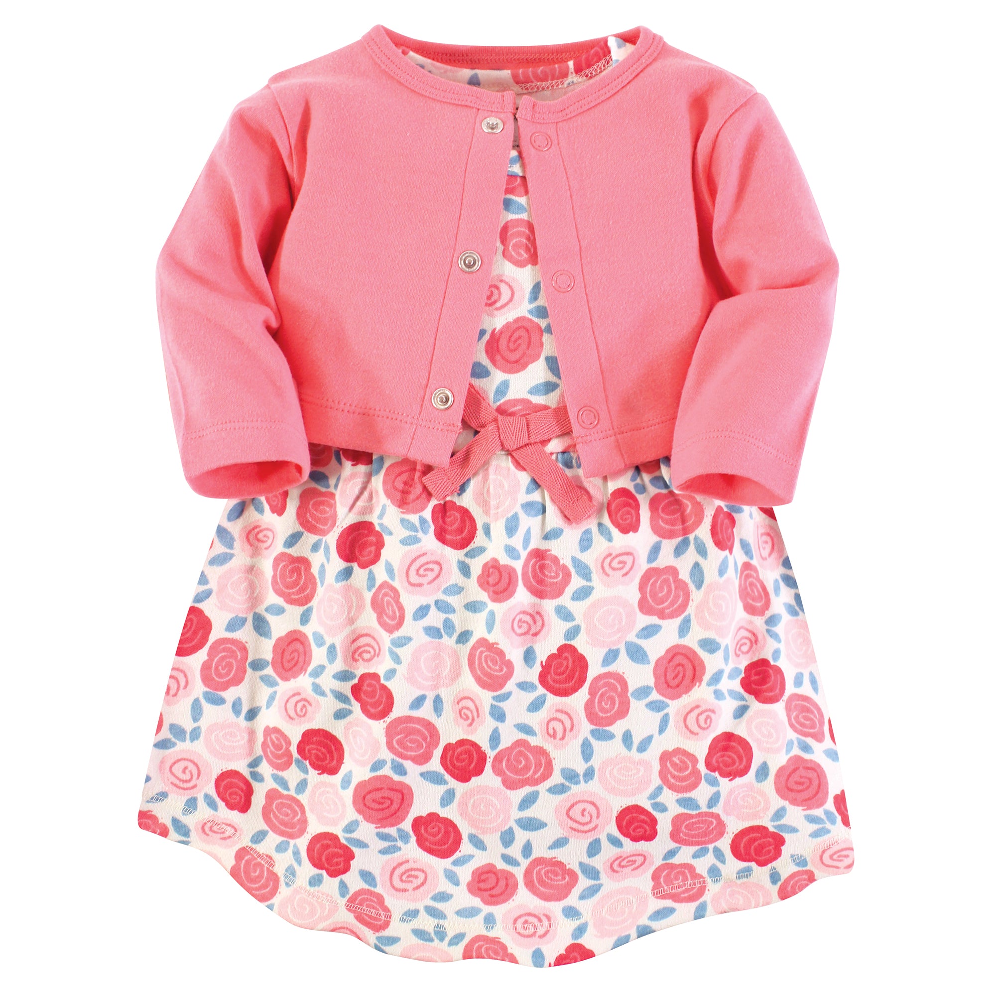 Girls Organic Dress and Cardigan Set, Blush Blossom