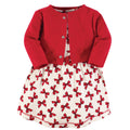 Girls Organic Dress and Cardigan Set, Blush Ribbons