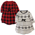 Girls Organic Dresses Set, Rustic Red Check