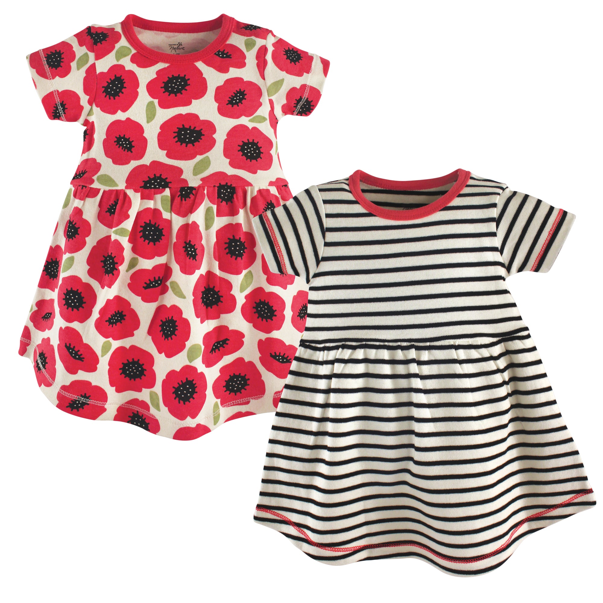 Girls Organic Dresses Set, Scarlet Bloom