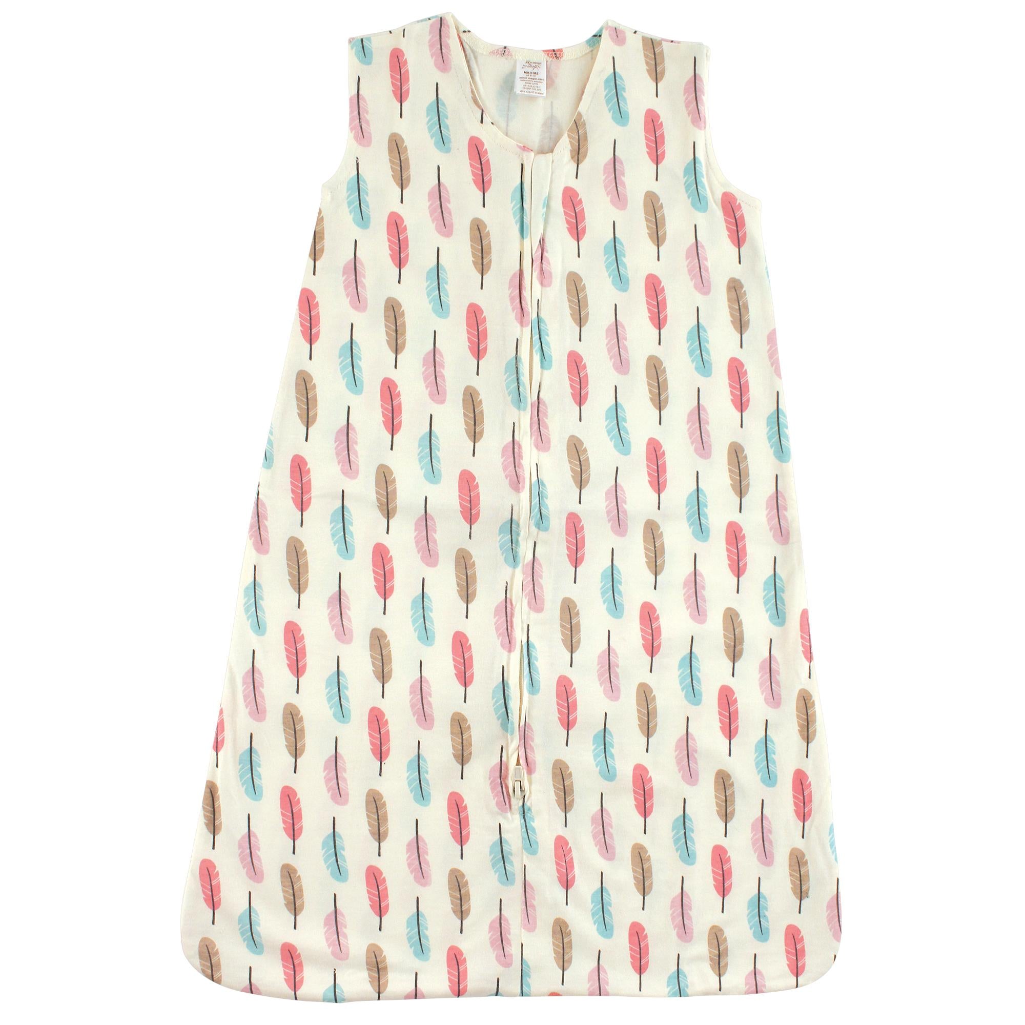 Girls Organic Sleeveless Sleep Sack, Plume Pattern