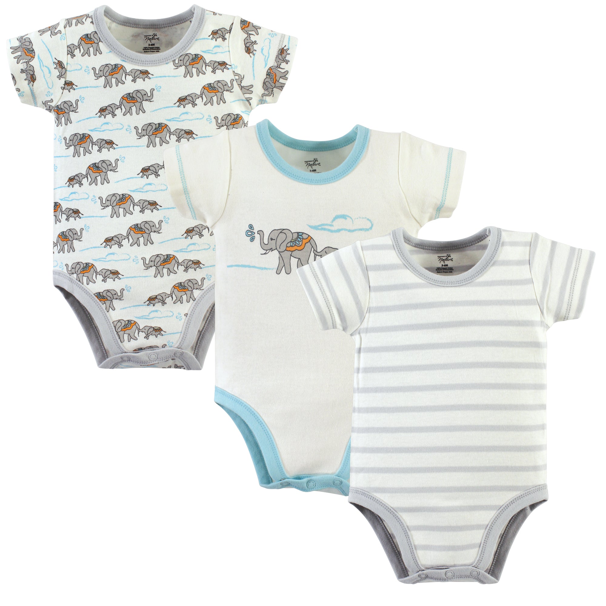 Unisex Organic Essentials Bodysuits, Spearmint Trunk Trio