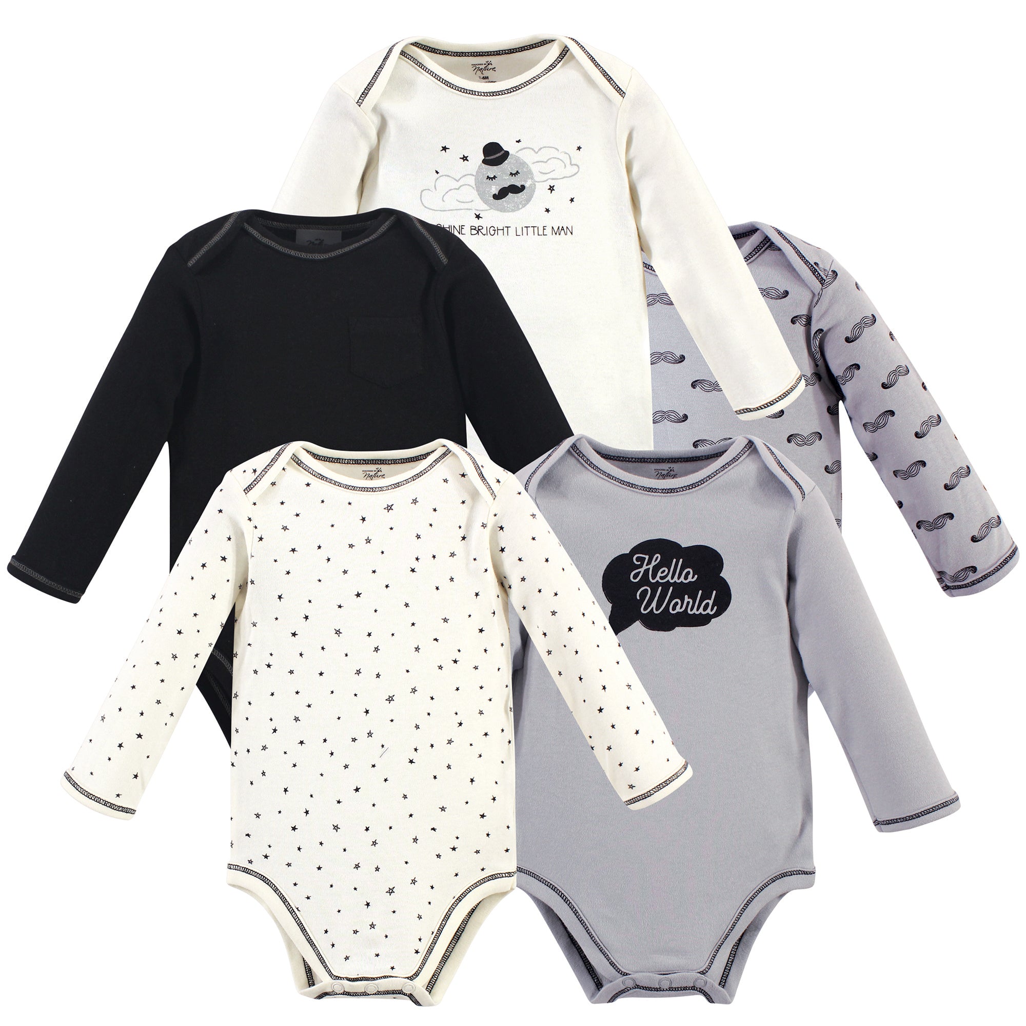 Boys Organic Long Sleeve Bodysuits, Lunar Glow