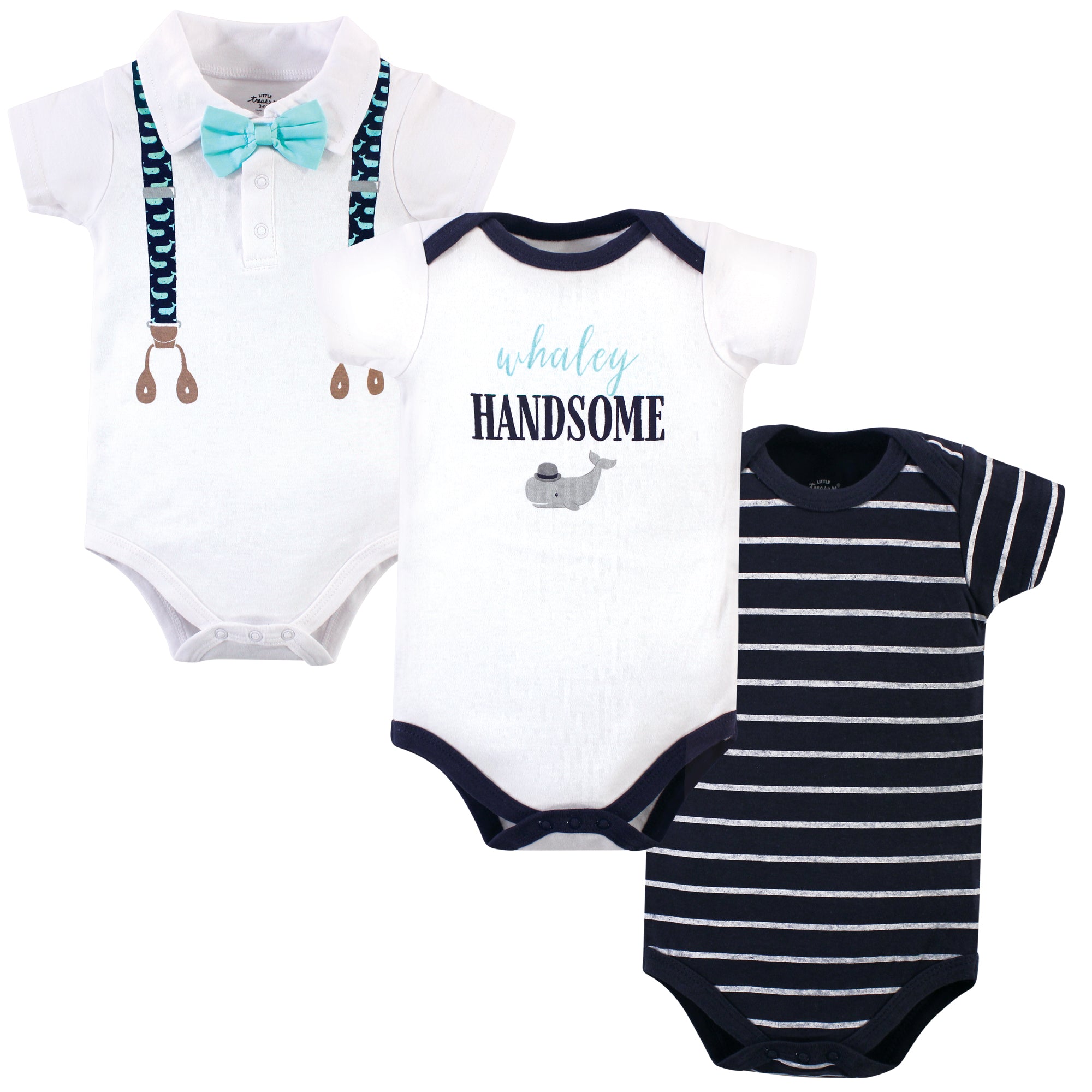 Boys Essentials Bodysuits, Deep Blue Whale Braces