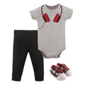 Boys Bodysuit, Pants and Shoes Bundle, DJ Beat Gray
