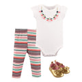 Girls Bodysuit, Pants and Shoes Bundle, Glittering Jewel