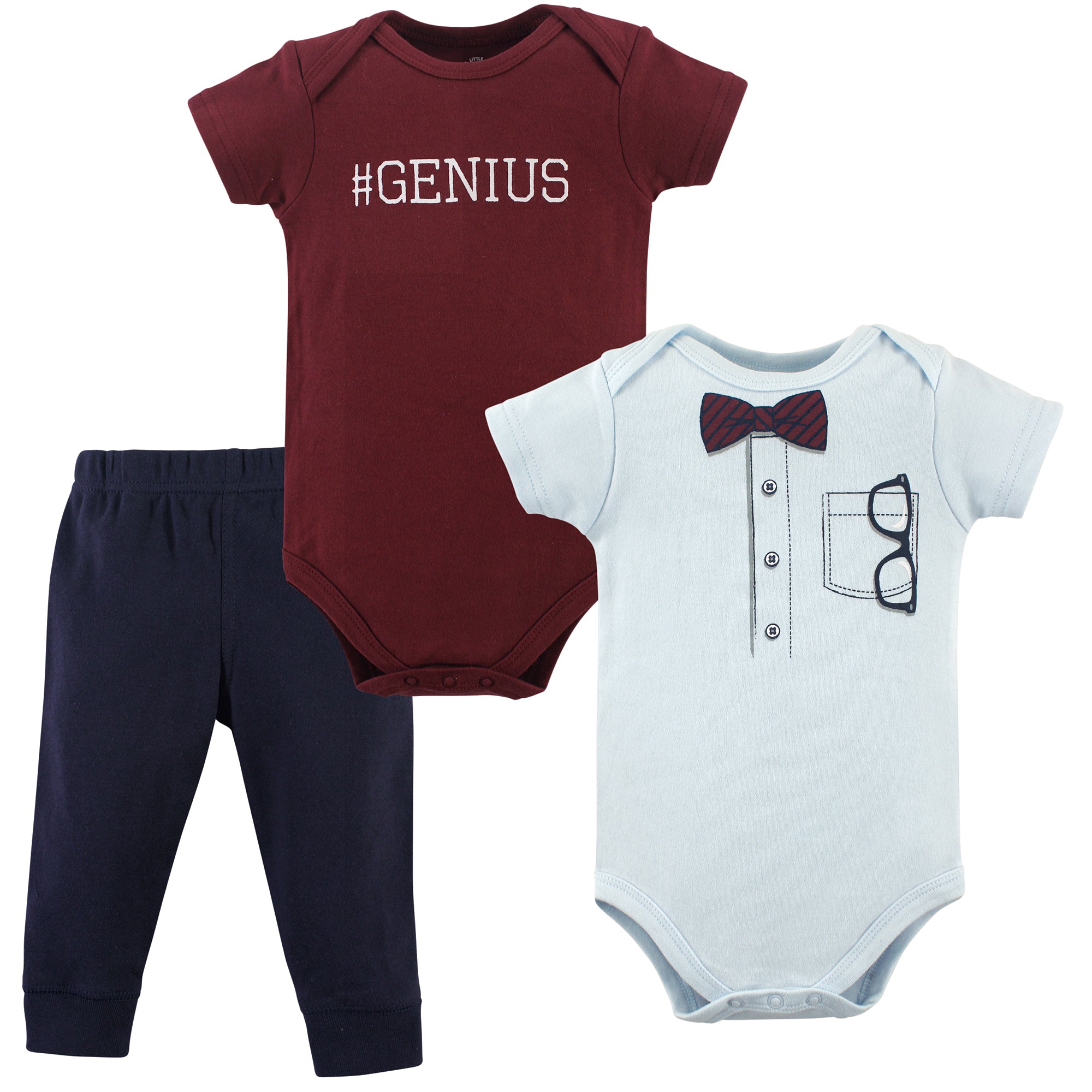 Boys Matching Bodysuit and Pants Bundle, Azure Spectacles