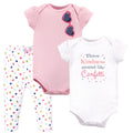 Girls Matching Bodysuit and Pants Bundle, Party Speckles
