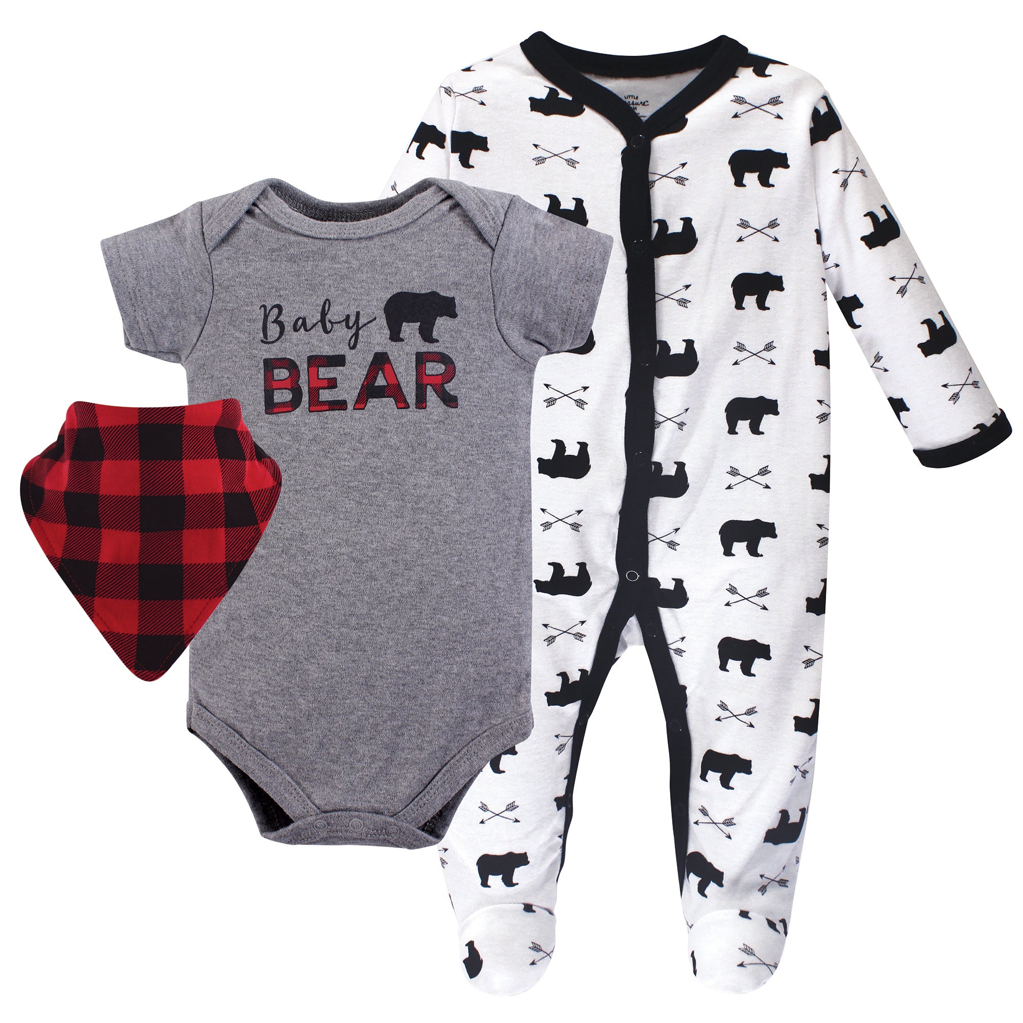 Boys Jumpsuit Bodysuit and Bib Bundle, Forest Cub