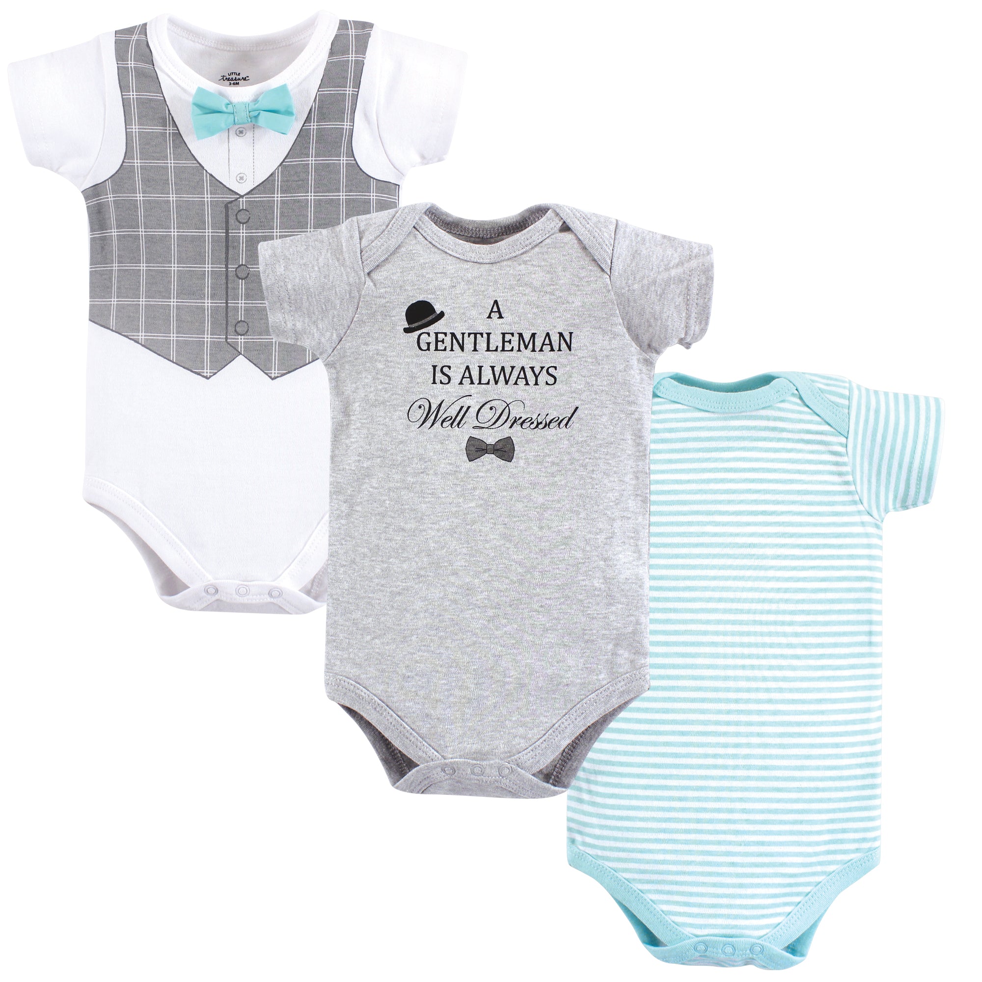 Boys Essentials Bodysuits, Dapper Ash