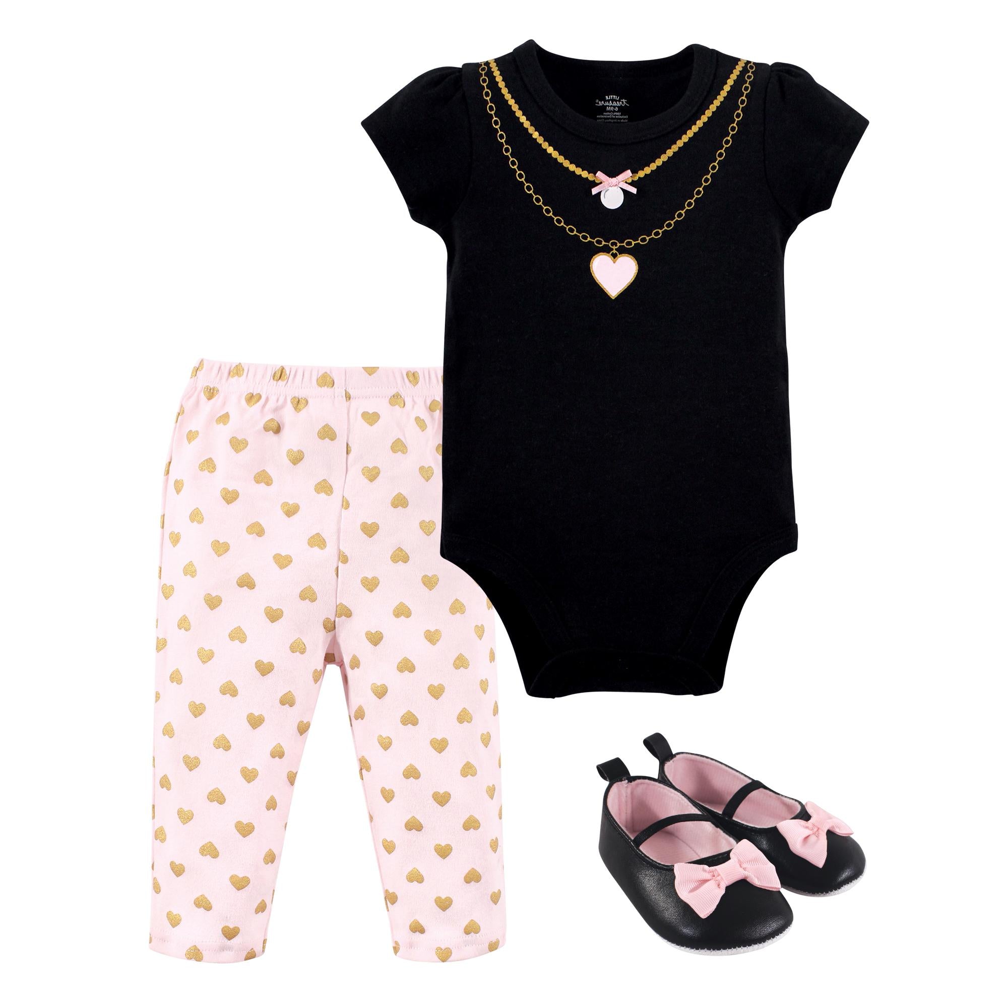 Girls Bodysuit, Pants and Shoes Bundle, Sweetheart Locket
