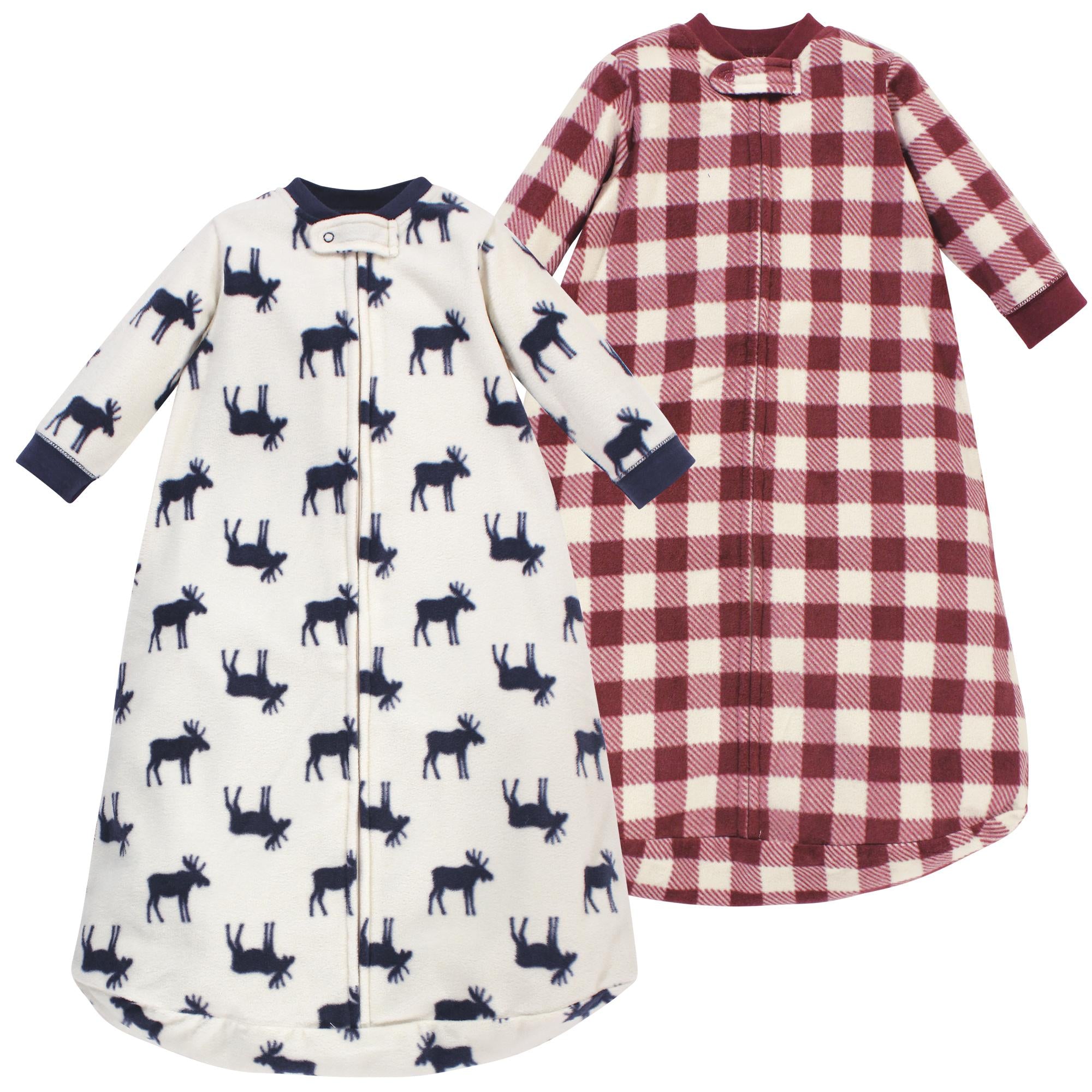 Boys Long Sleeve Fleece Sleeping Bag, Wilderness Moose