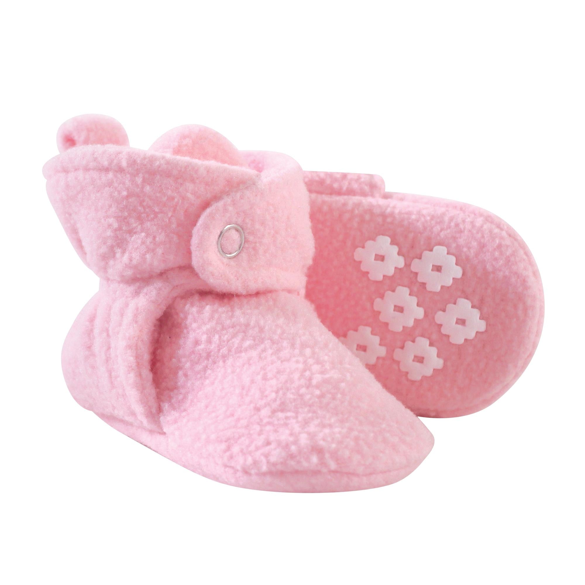 Girls Fleece Booties, Blossom Pink