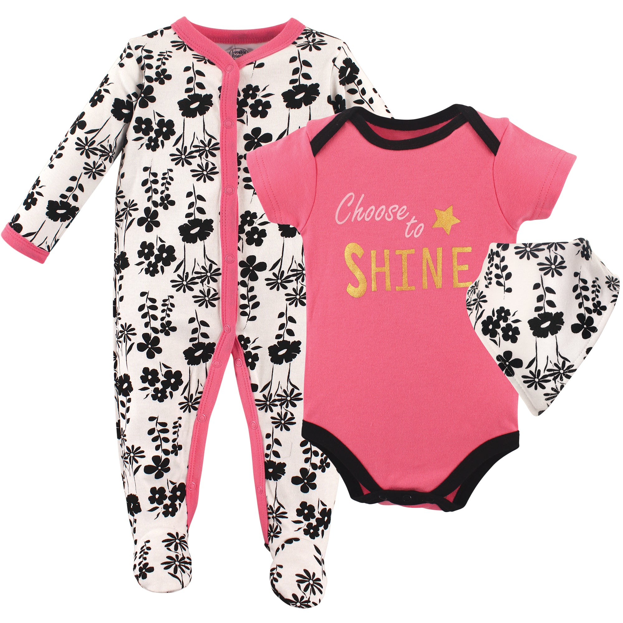 Girls Jumpsuit Bodysuit and Bib Bundle, Radiant Glimmer