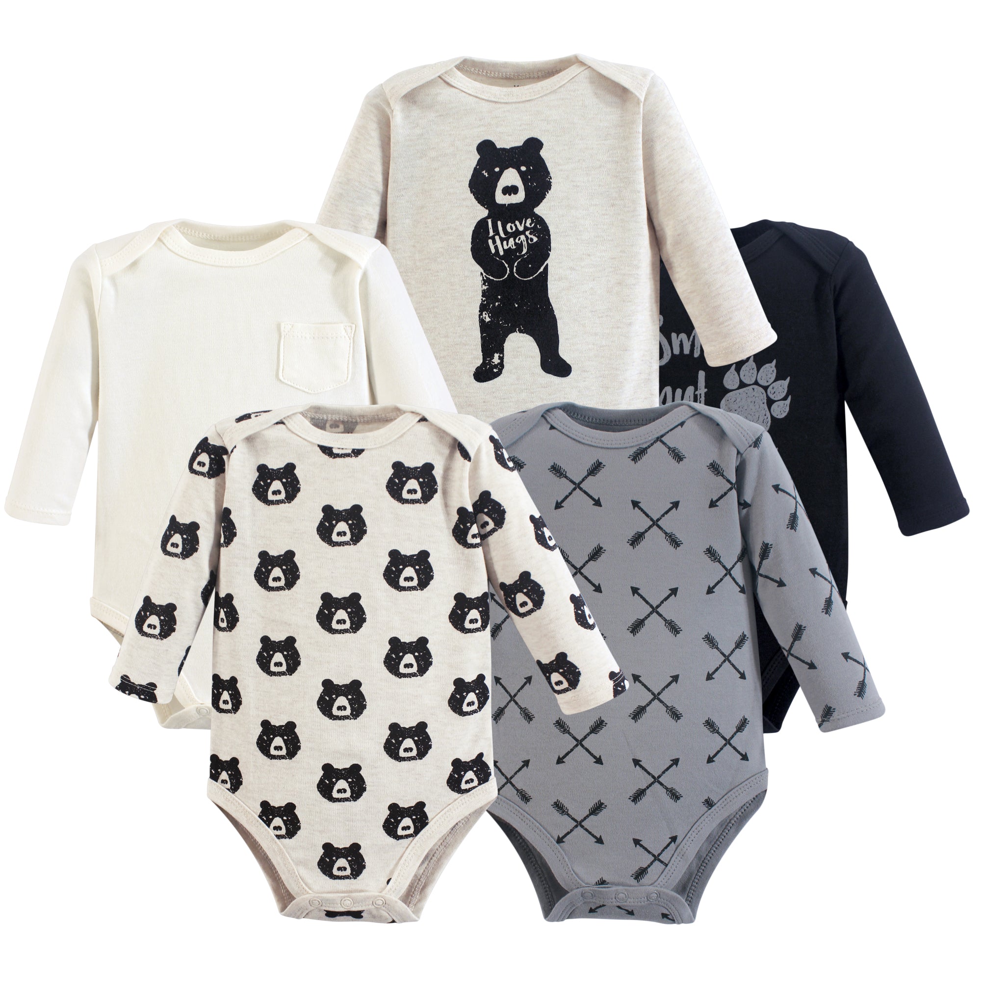 Boys Essentials Bodysuits, Grizzly Snuggle